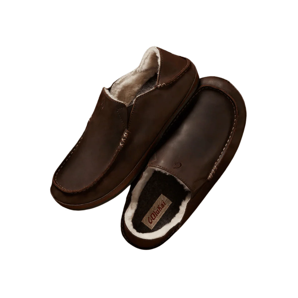 OLUKAI MOLOA SLIPPER - DARK WOOD/DARK WOOD
