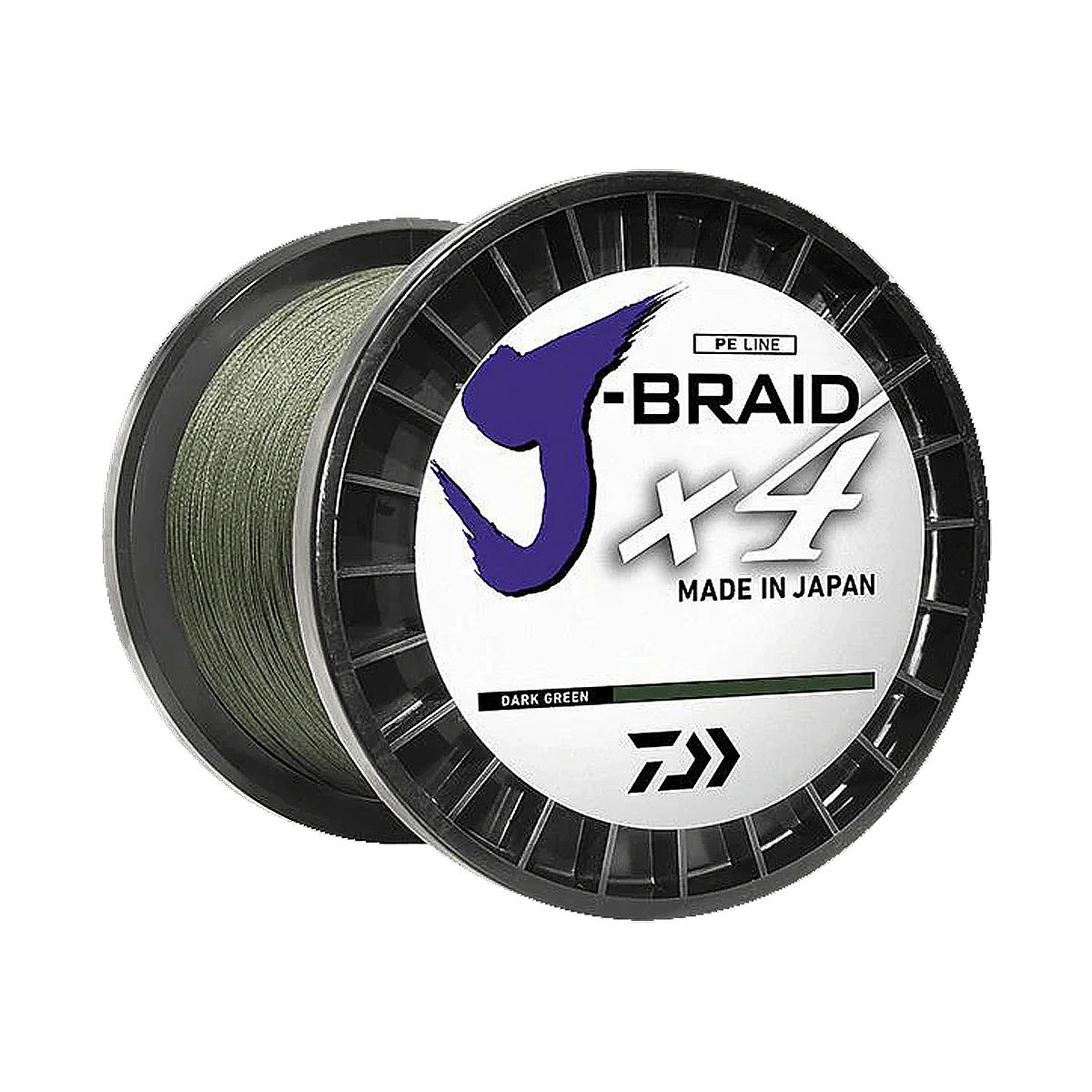 DAIWA J-BRAID X4 150YD BRAIDED LINE - DARK GREEN - LB TEST 40