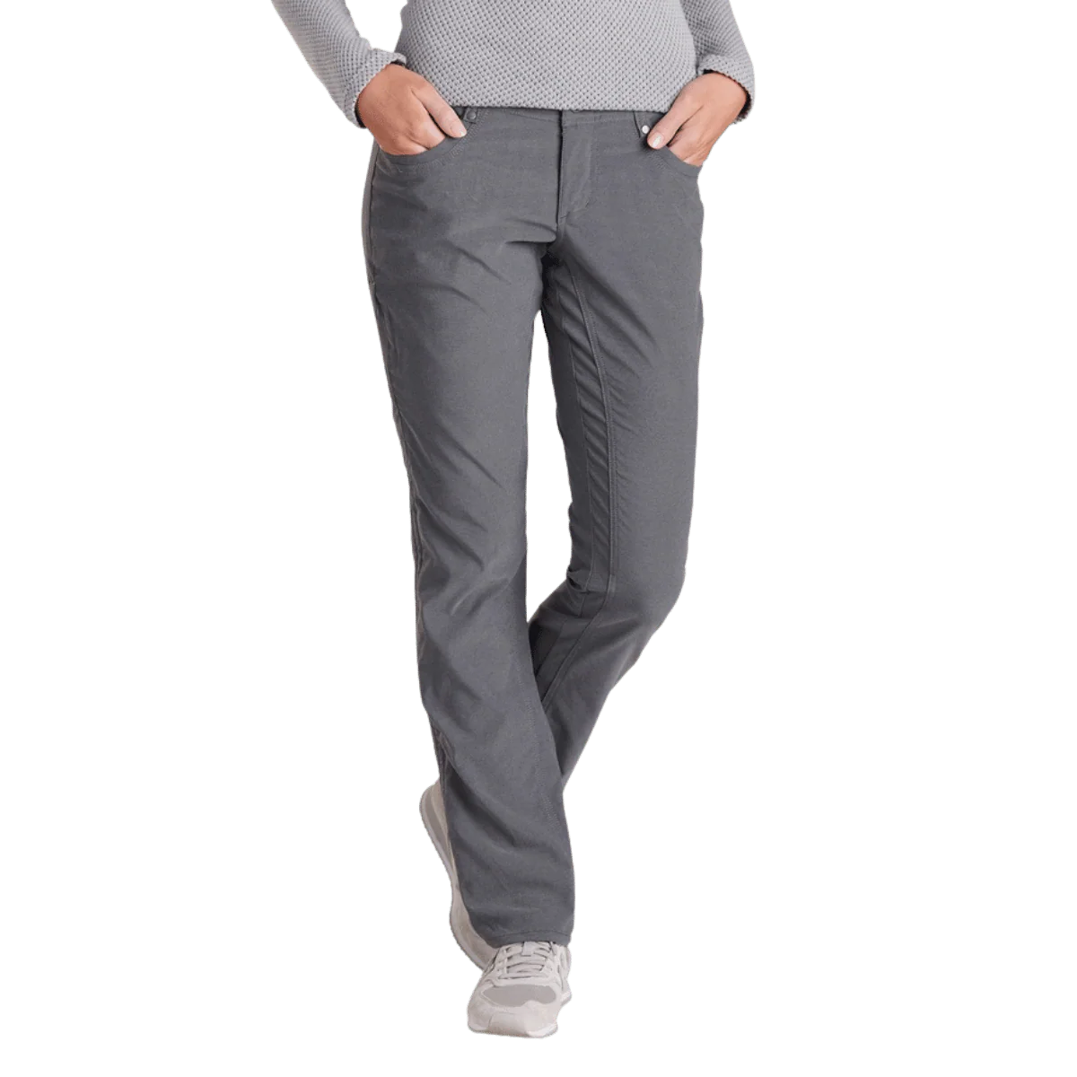 KUHL WOMEN'S TREKR PANTS 32" WOVEN FABRIC - CHARCOAL