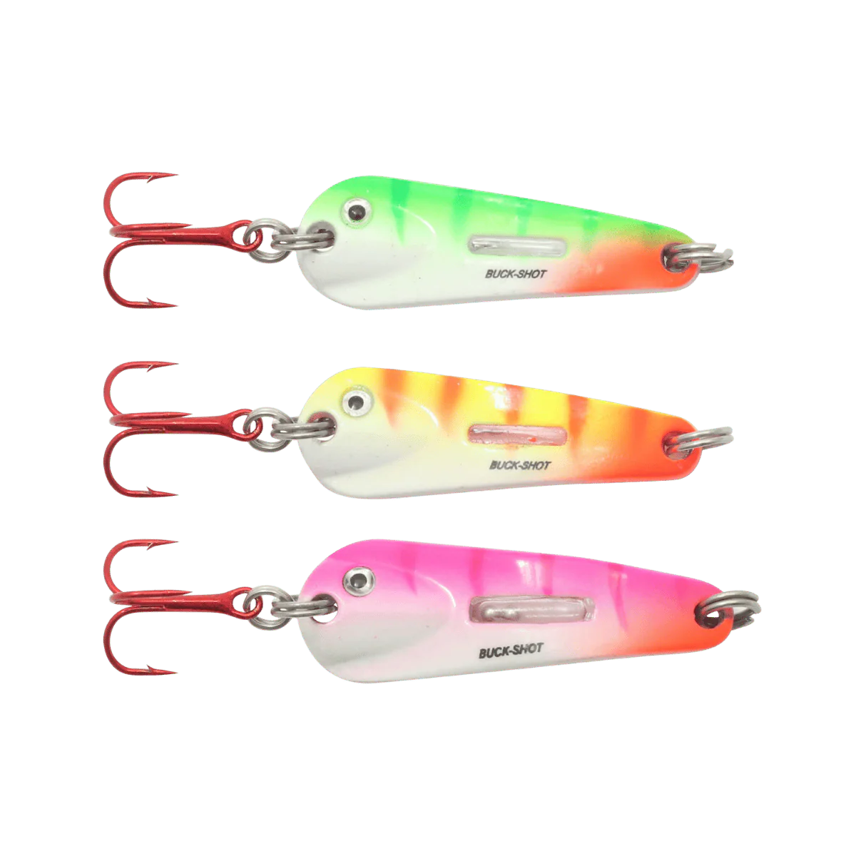 NORTHLAND BUCK-SHOT FLUTTER SPOON 3PK 1/8OZ - ASSORTED COLORS