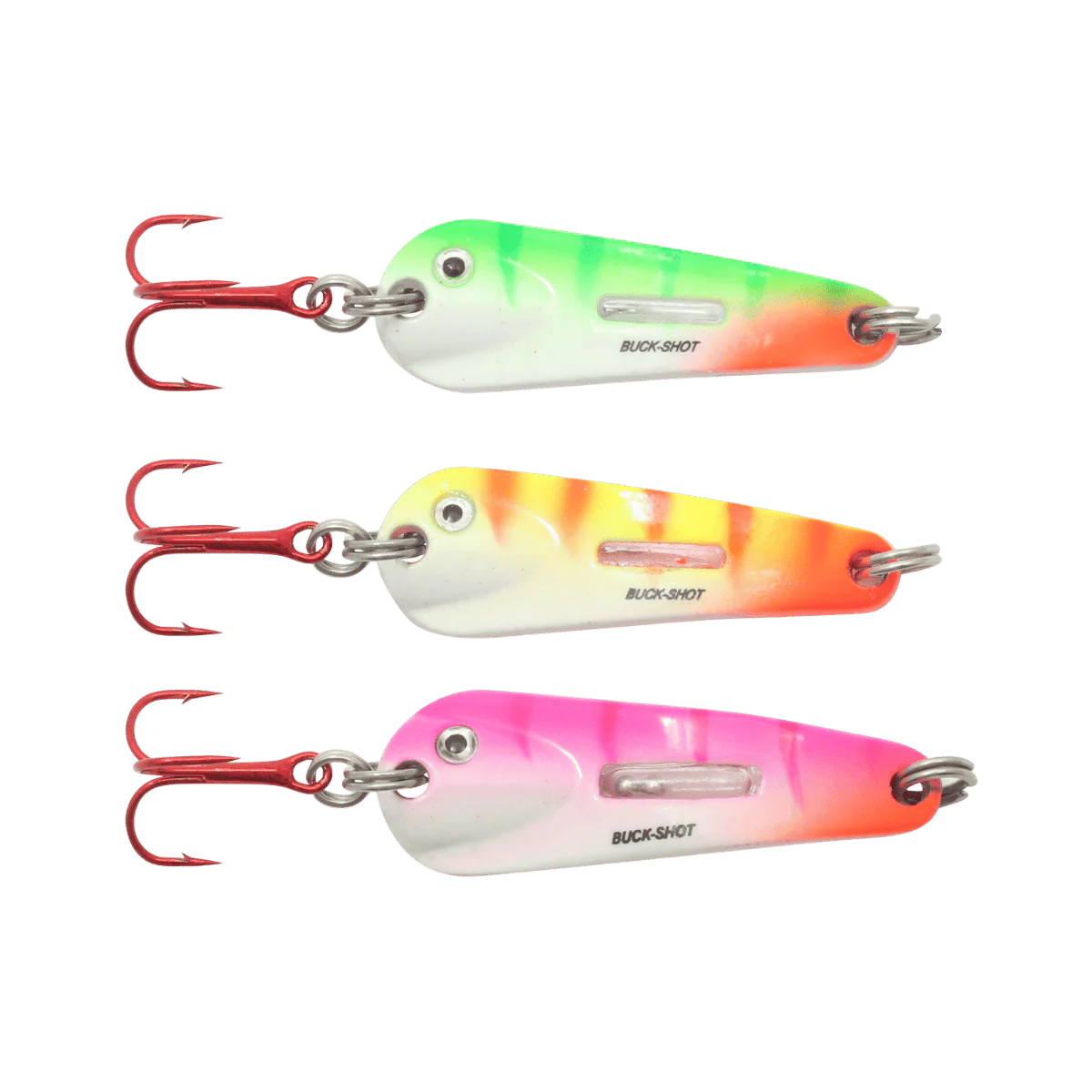 NORTHLAND UV BUCK-SHOT SPOON 3PK 1/8OZ - ASSORTED COLORS