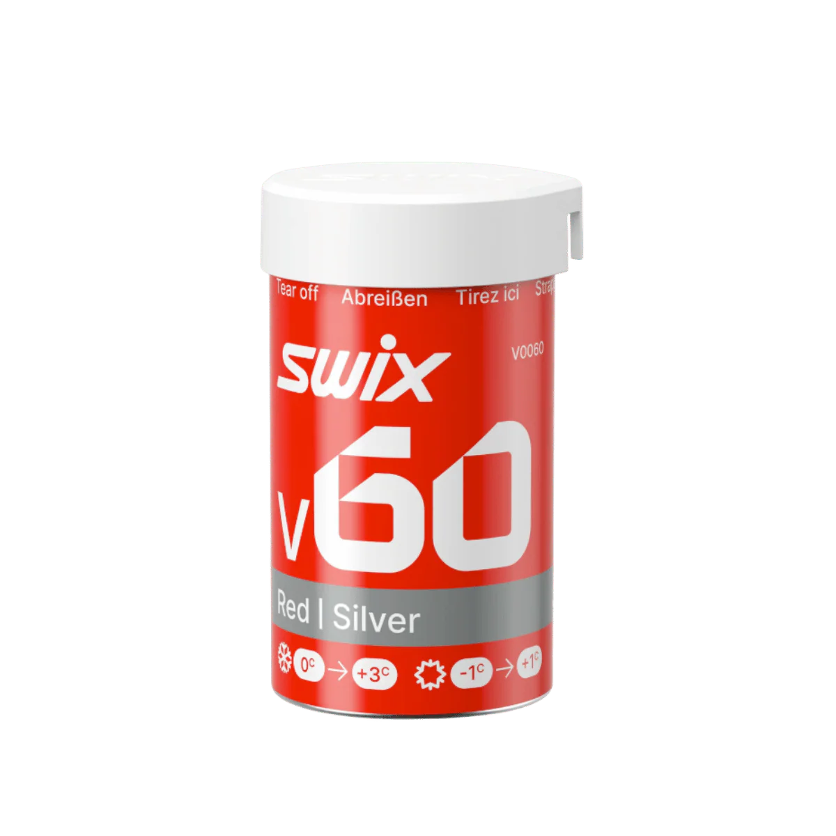 SWIX V60 RED SILVER HARDWAX - 43G - 0°C TO 3°C