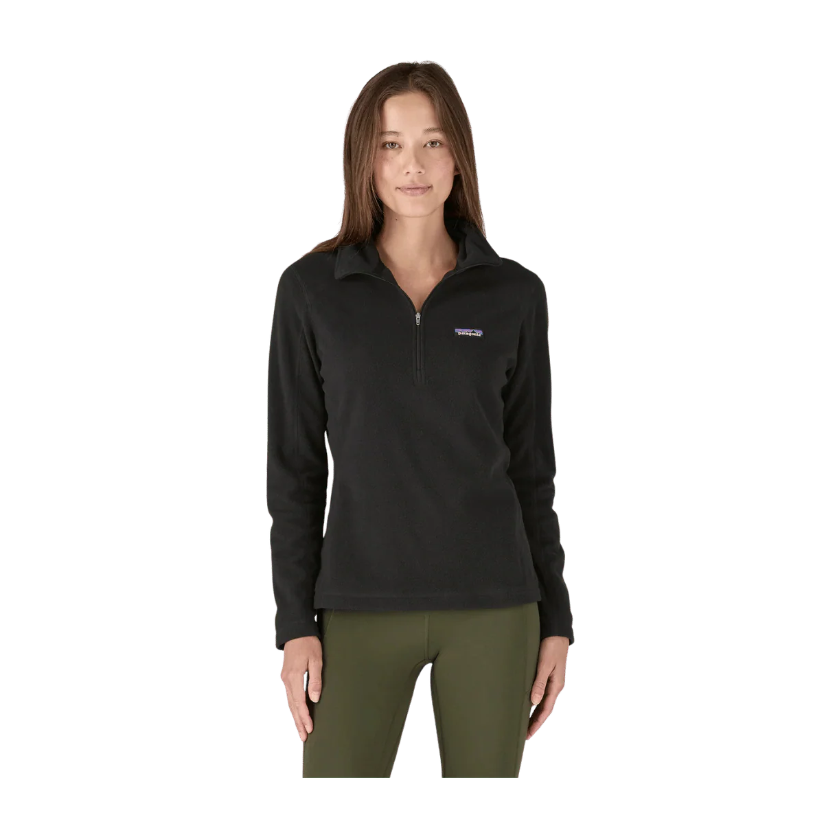 PATAGONIA WOMEN'S MICRO-D 1/4 ZIP FLEECE - BLACK - Image 2