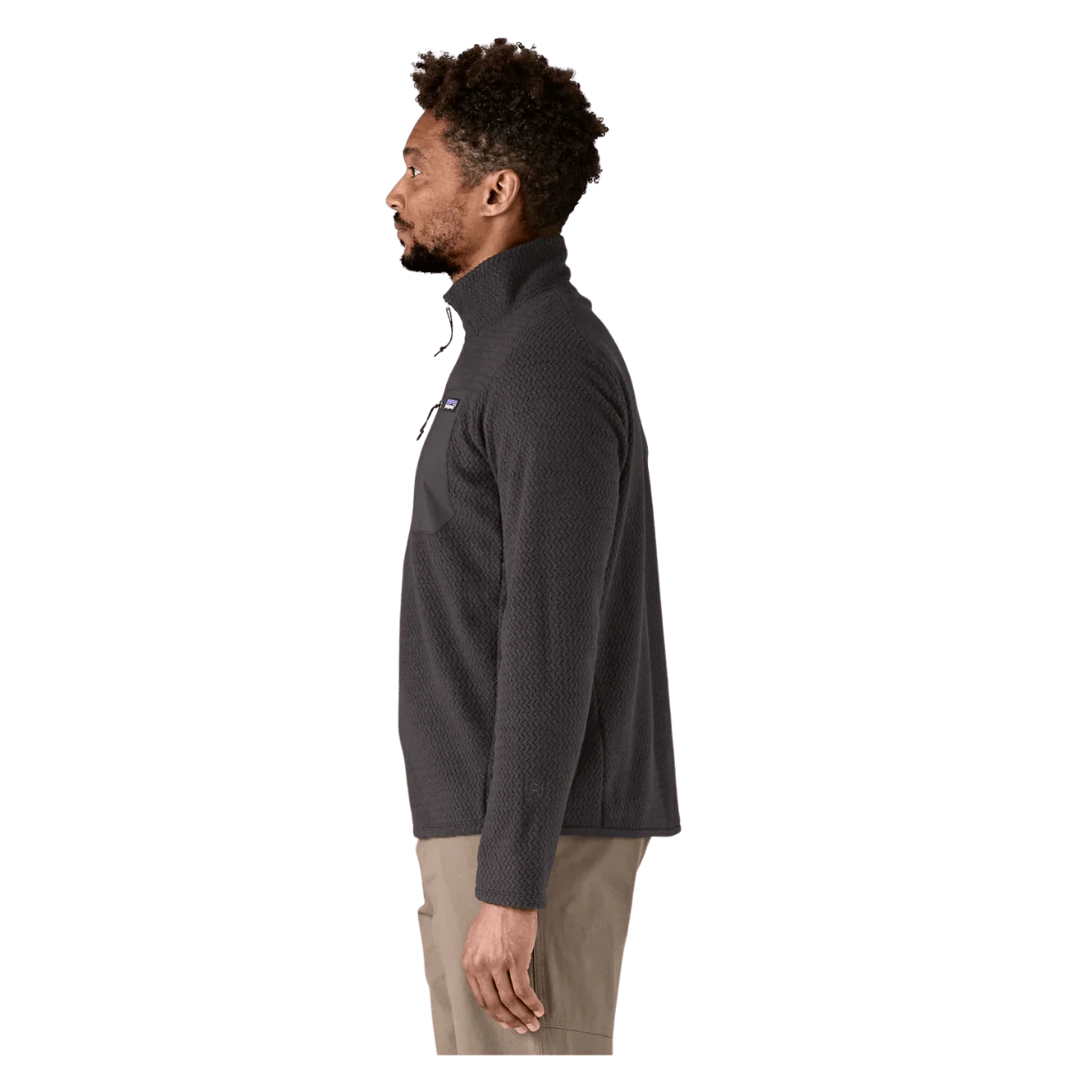 PATAGONIA MEN'S R1 AIR ZIP-NECK JACQUARD FLEECE PULLOVER - BLACK - Image 3