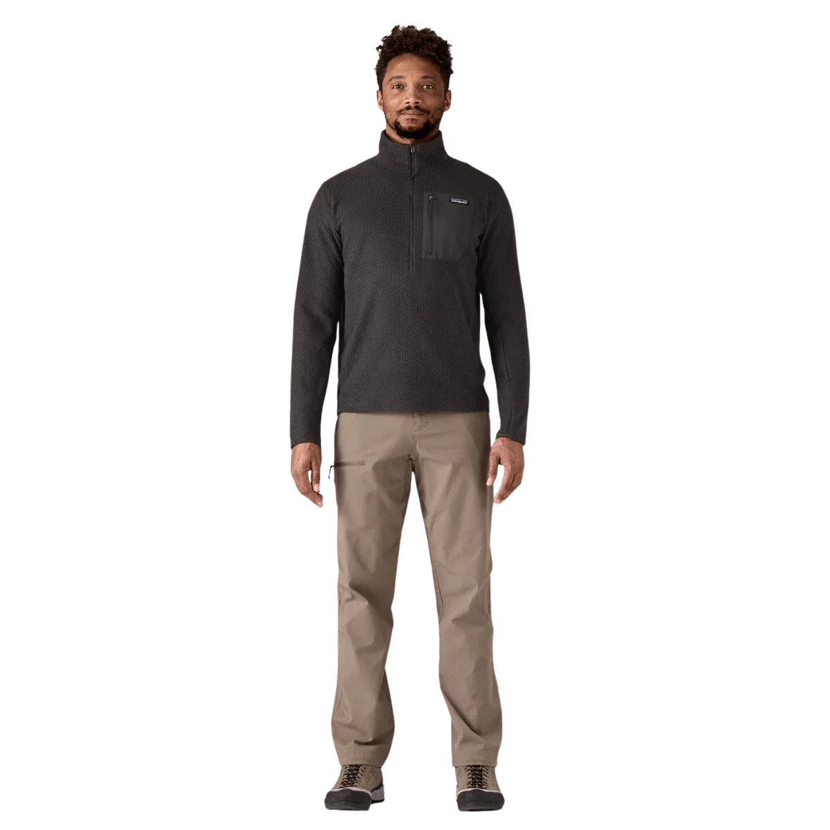 PATAGONIA MEN'S R1 AIR ZIP-NECK JACQUARD FLEECE PULLOVER - BLACK - Image 5