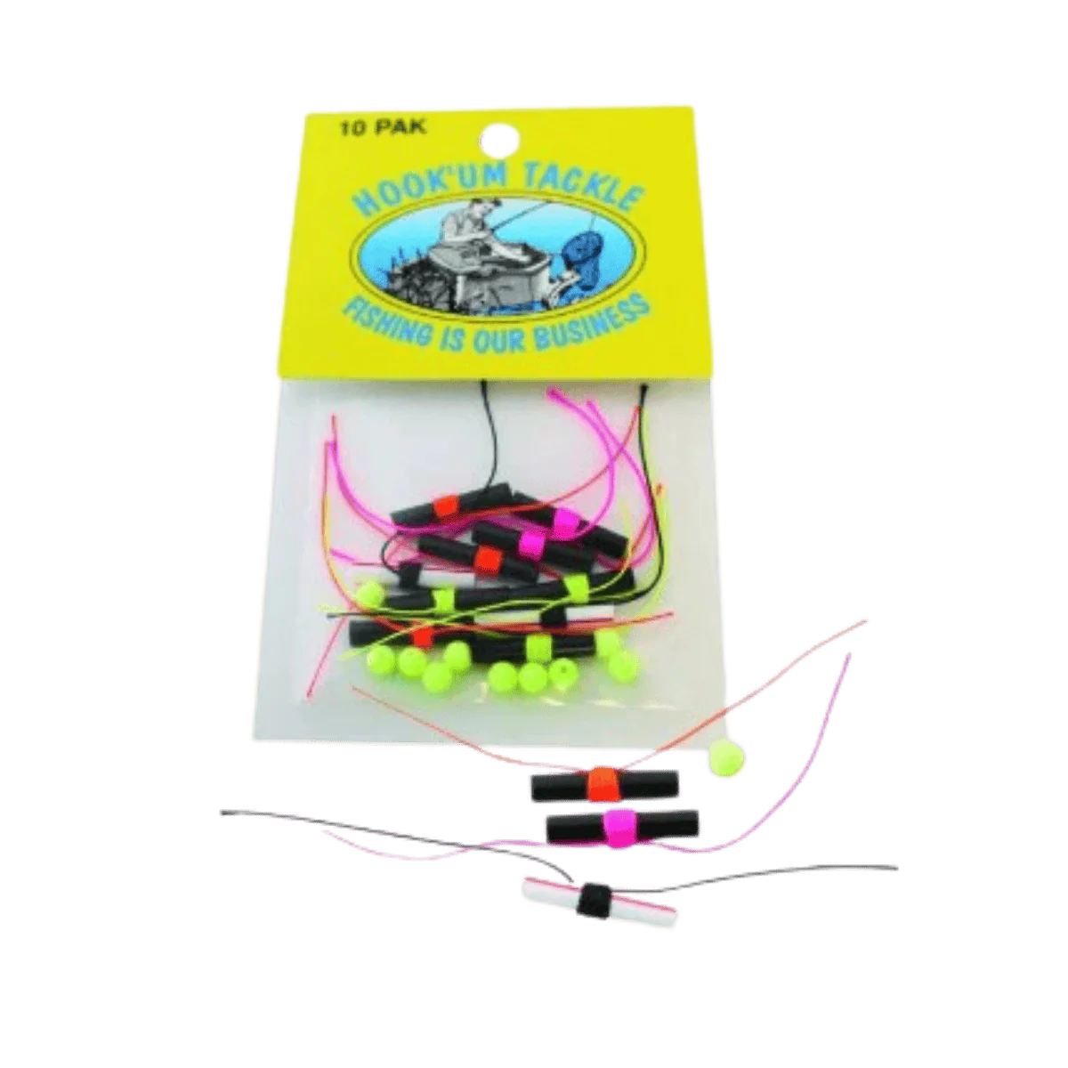 HOOKUM BOBBER STOP WITH BEADS 10PACK - ASSORTED