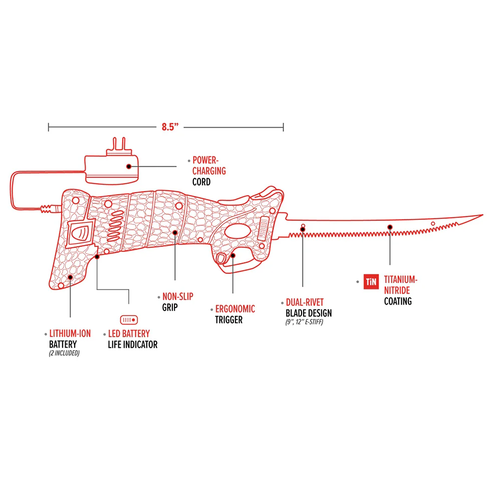 BUBBA BLADE LITHIUM ION CORDLESS FILLET KNIFE 4 BLADES - Image 5