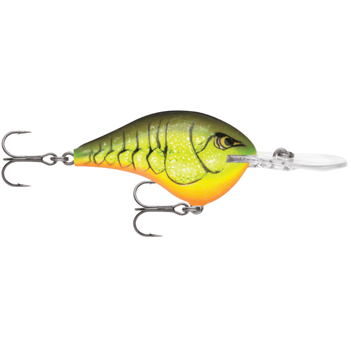 RAPALA DIVES-TO 10' 2-1/4IN  3/5OZ- CHARTREUSE ROOTBEER CRAWDAD