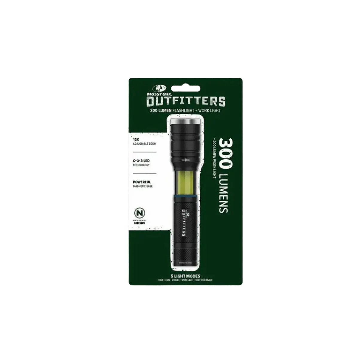 MOSSY OAK OUTFITTERS 2IN1 FLASHLIGHT 300 LUMEN