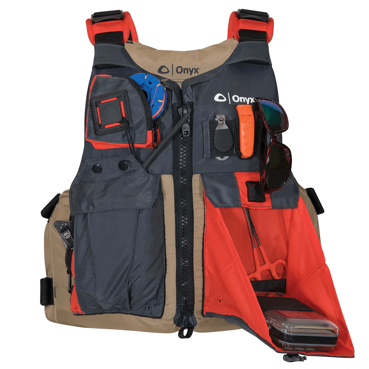 KAYAK FISHING PADDLE VEST - TAN - OVER SIZE