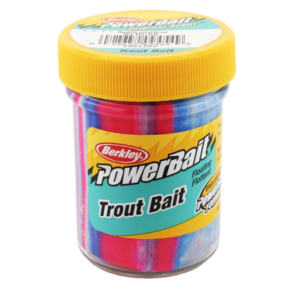 BERKLEY POWERBAIT TROUT BAIT RED/WHITE/BLUE 1.45 OZ
