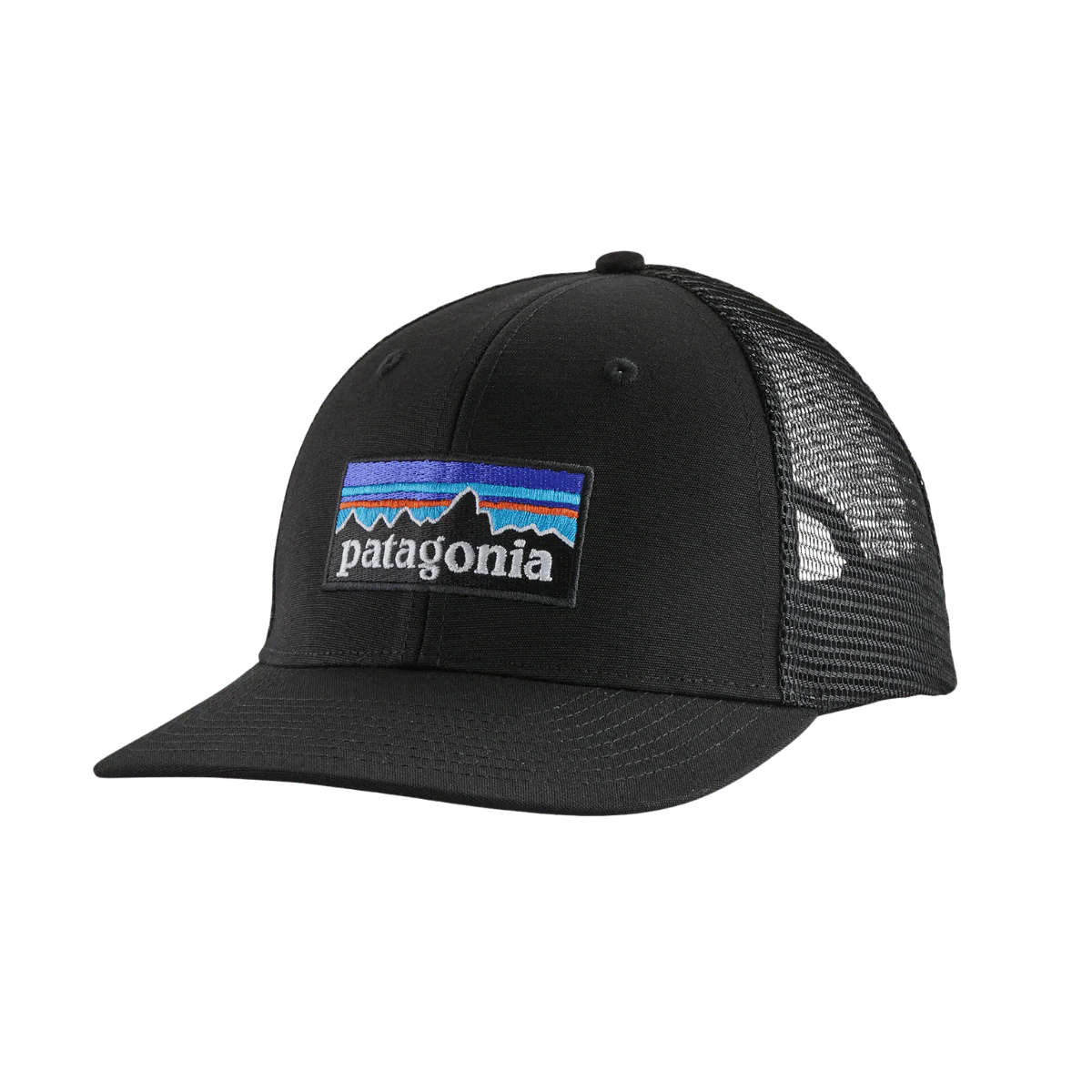 PATAGONIA P-6 LOGO TRUCKER HAT - BLACK