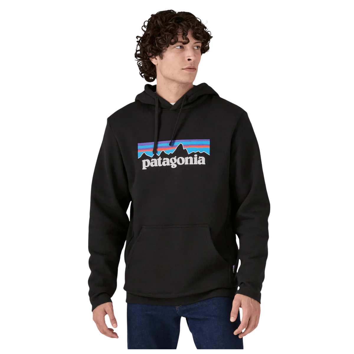 PATAGONIA MEN'S P-6 LOGO UPRISAL PULLOVER HOODY - BLACK - Image 2