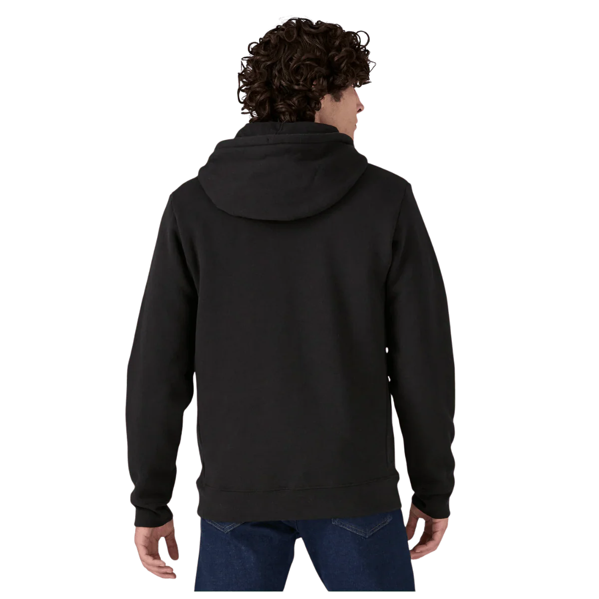 PATAGONIA MEN'S P-6 LOGO UPRISAL PULLOVER HOODY - BLACK - Image 3