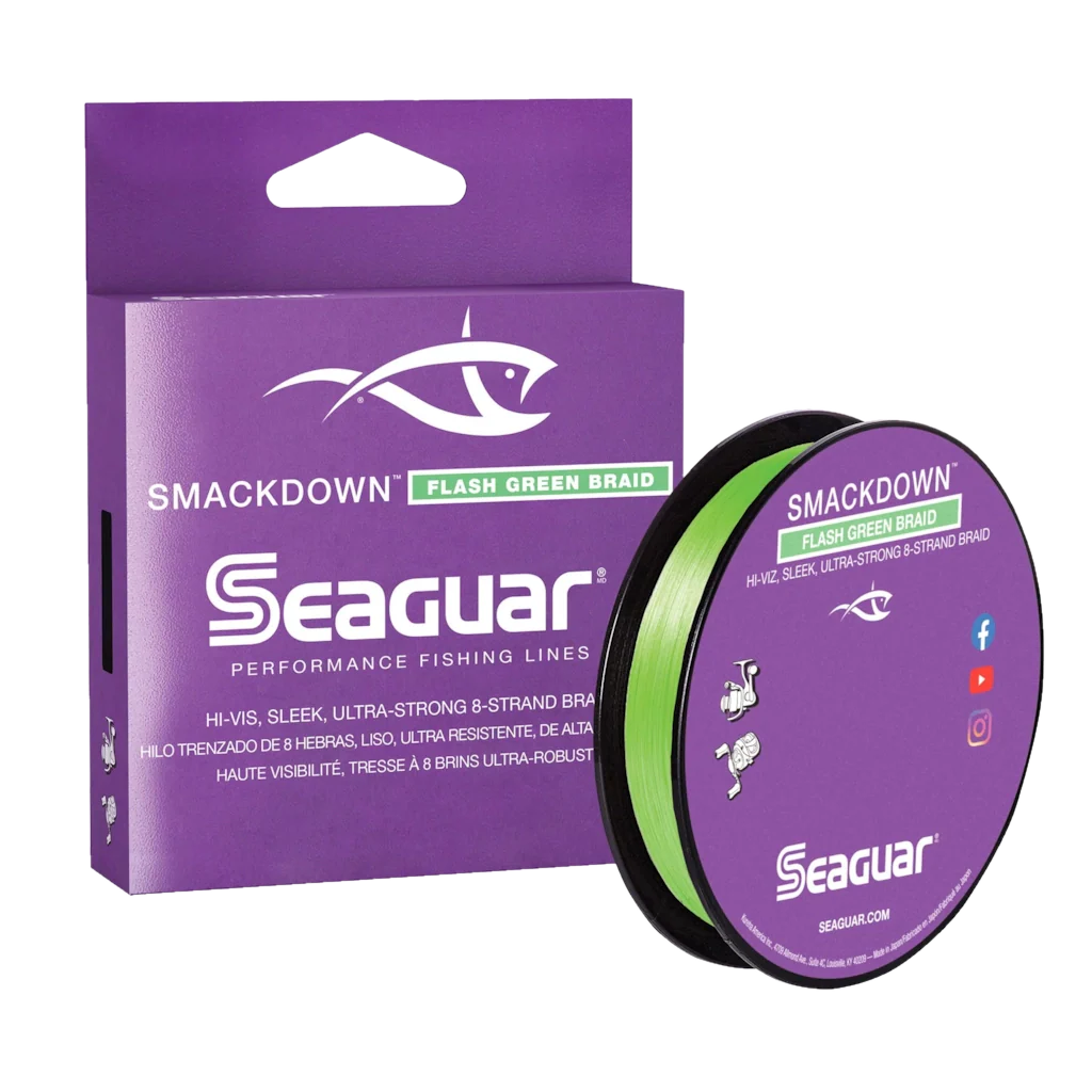 Seaguar Smackdown Flash Green 8 strand Performance Braid 50lb, 150yds