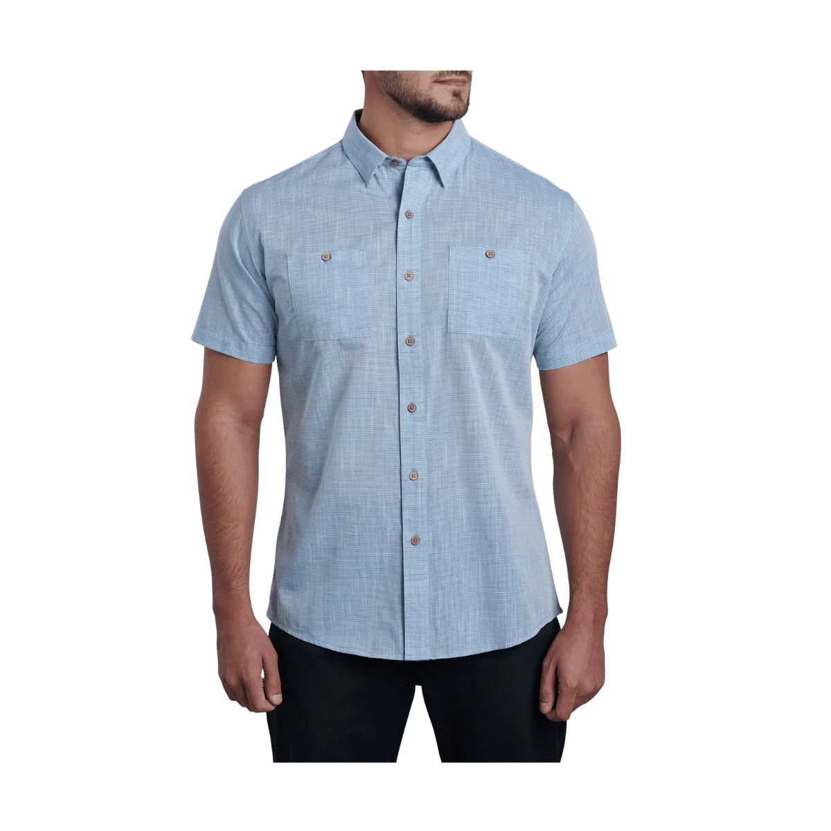 KUHL MEN'S KARIB STRIPE SHORT SLEEVE SHIRT - HORIZON BLUE