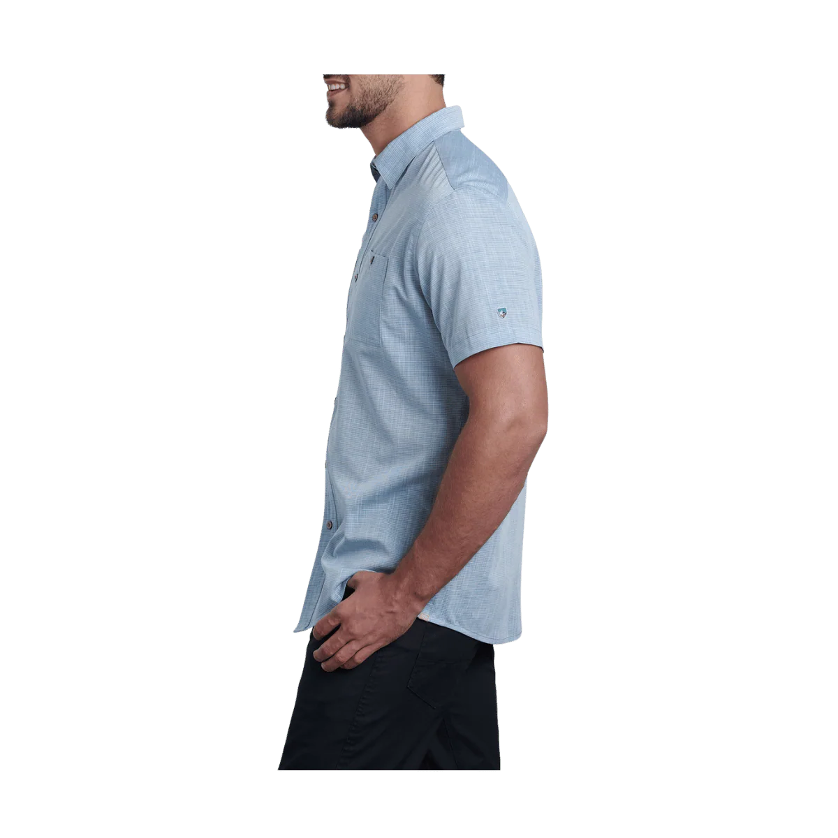 KUHL MEN'S KARIB STRIPE SHORT SLEEVE SHIRT - HORIZON BLUE - Image 3