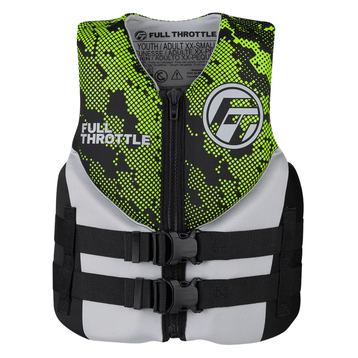 FULL THROTTLE JUNIOR HINGED RAPID-DRY VEST GREEN