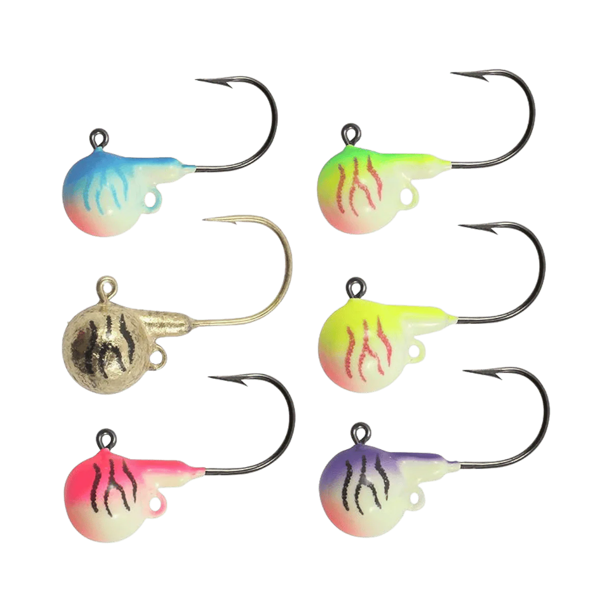 NORTHLAND FIRE-BALL JIG 6CD 1/8OZ & 1/16OZ – ASSORTED 2-TONE