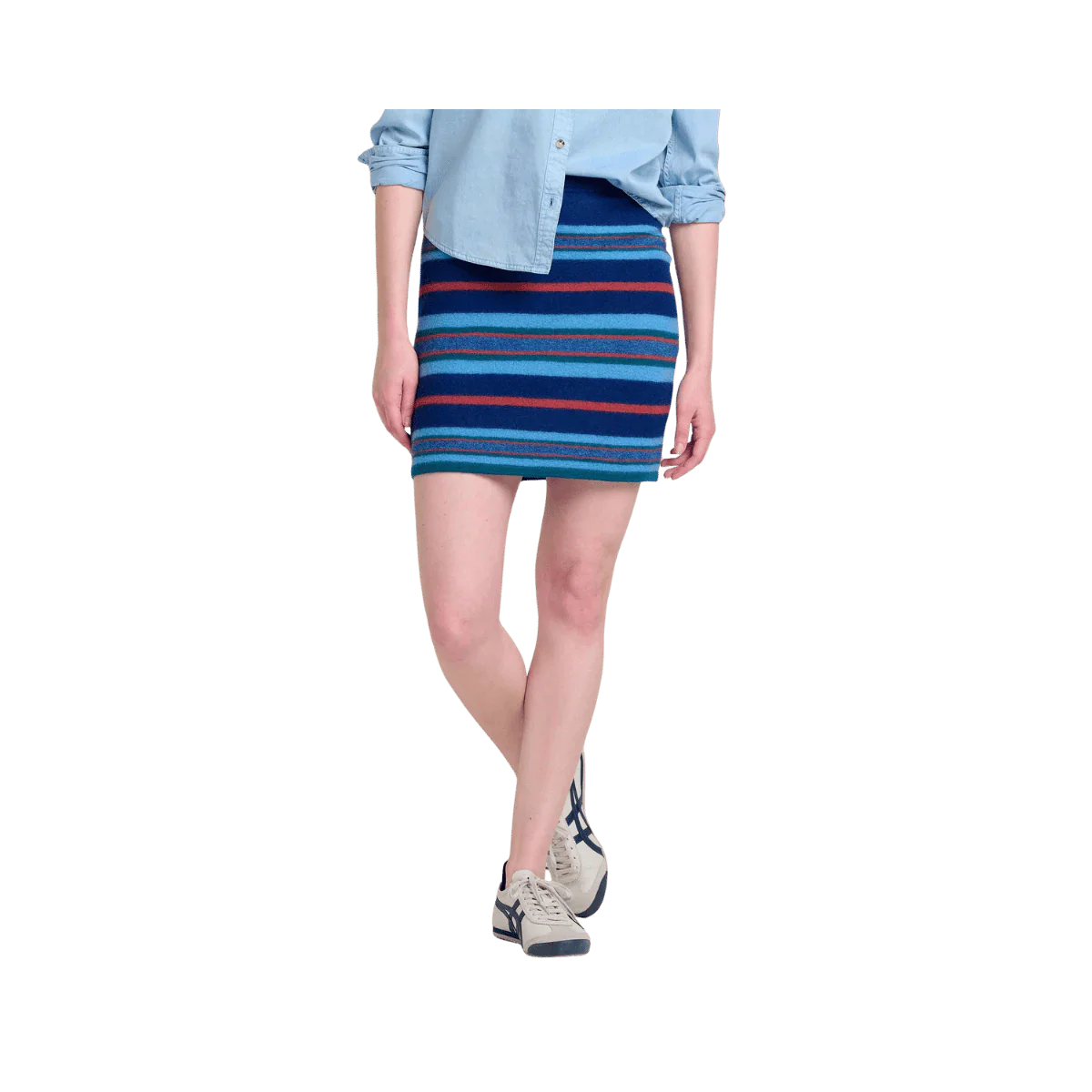 TOAD AND CO WOMENS MERINO HEARTFELT SWEATER SKIRT - GLACIER