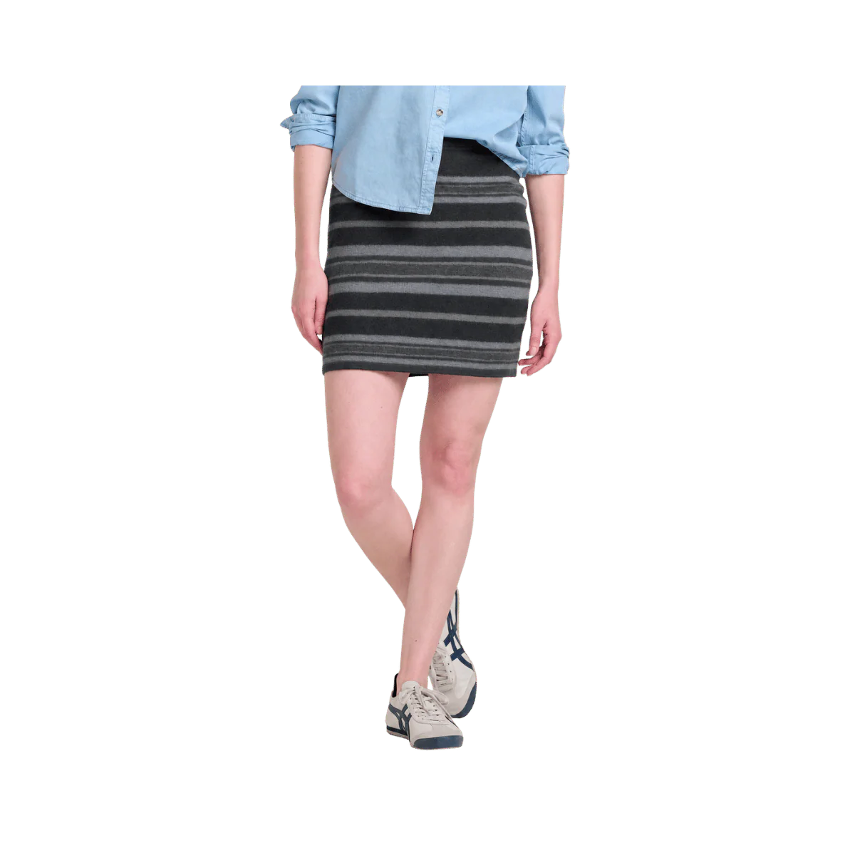 TOAD AND CO WOMENS MERINO HEARTFELT SWEATER SKIRT - SOOT