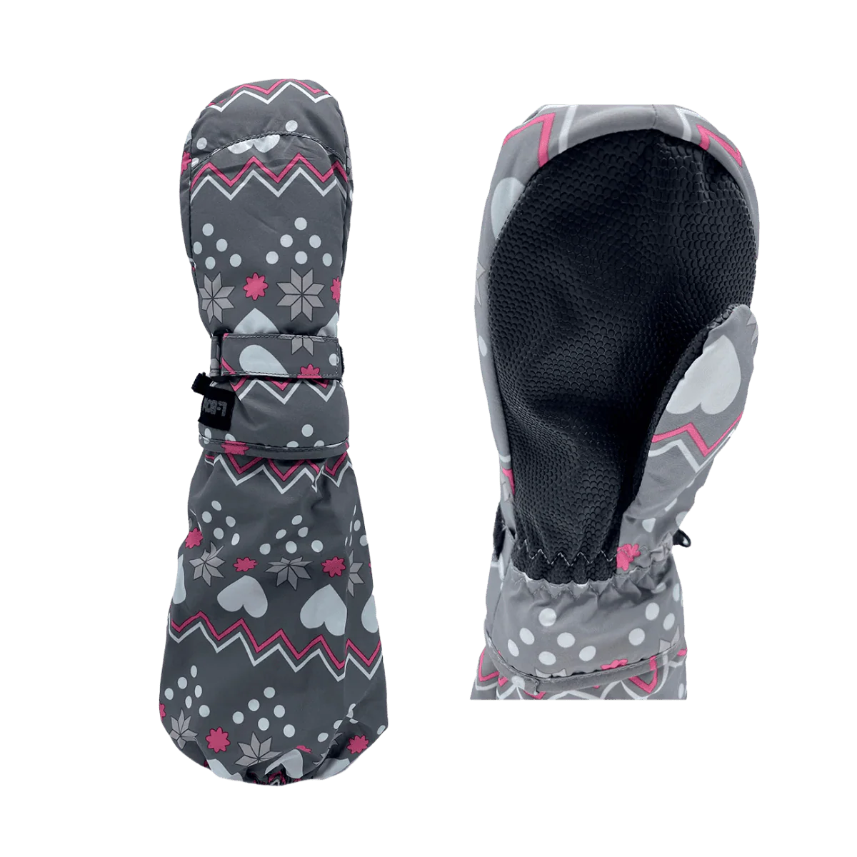 L-BOW GREY HEARTS MITTEN - MULTI - Image 2