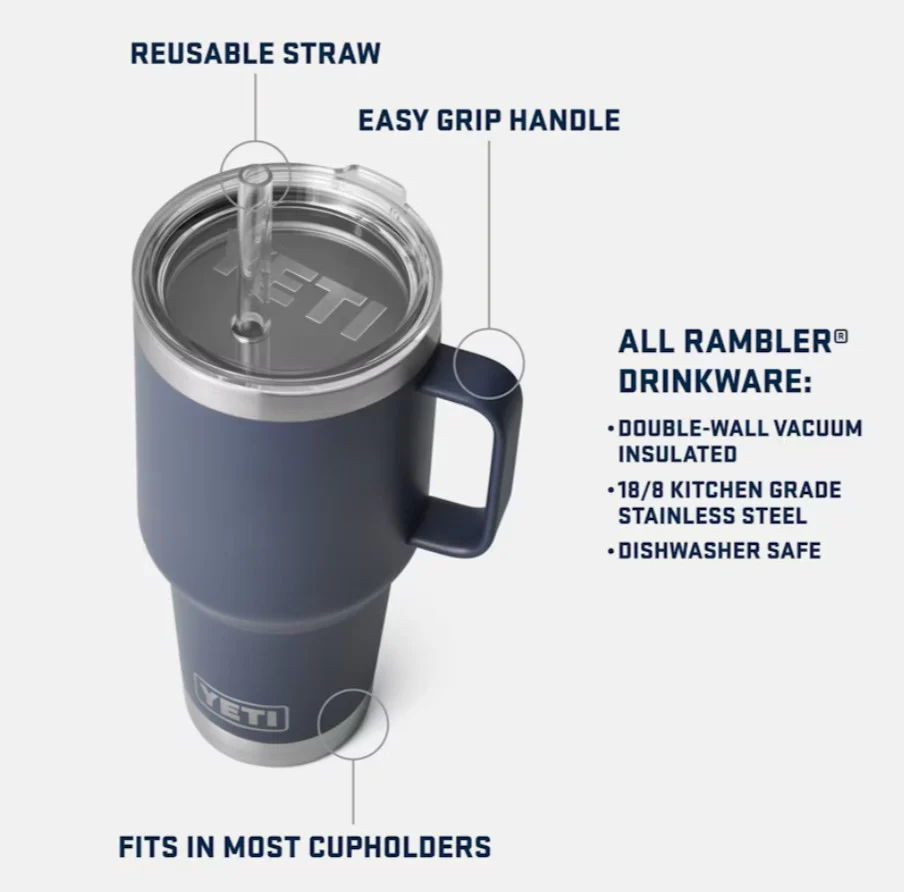 YETI RAMBLER 35 OZ STRAW MUG W/ STRAW LID - Image 7