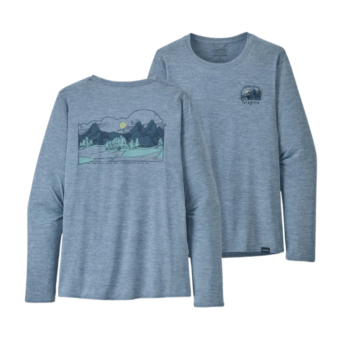PATAGONIA WOMEN LS CAP COOL DAILY SHIRT LAND - LOST AND FOUND BLUE