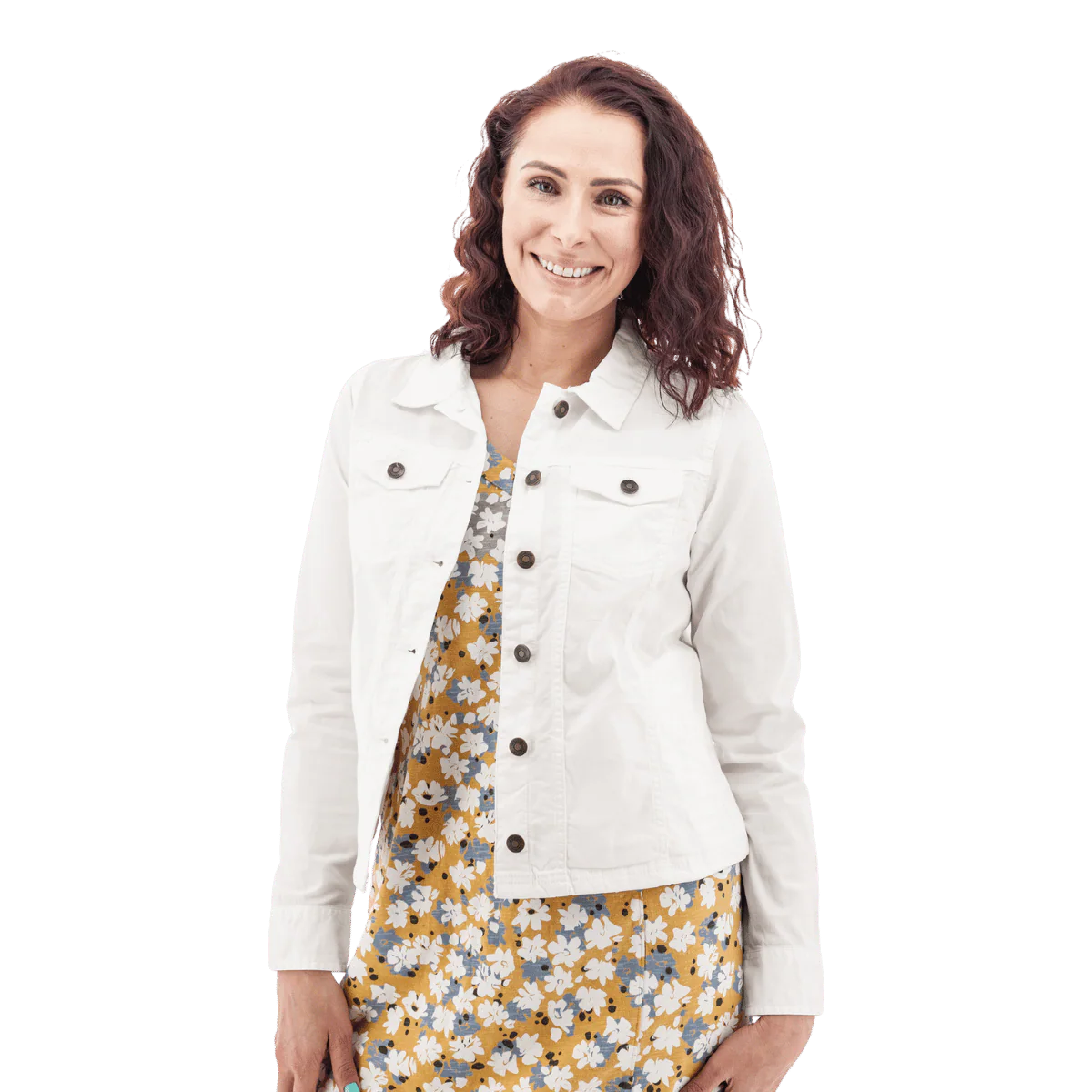AVENTURA ARDEN ORGANIC JEAN STYLE WOMENS JACKET - WHITE