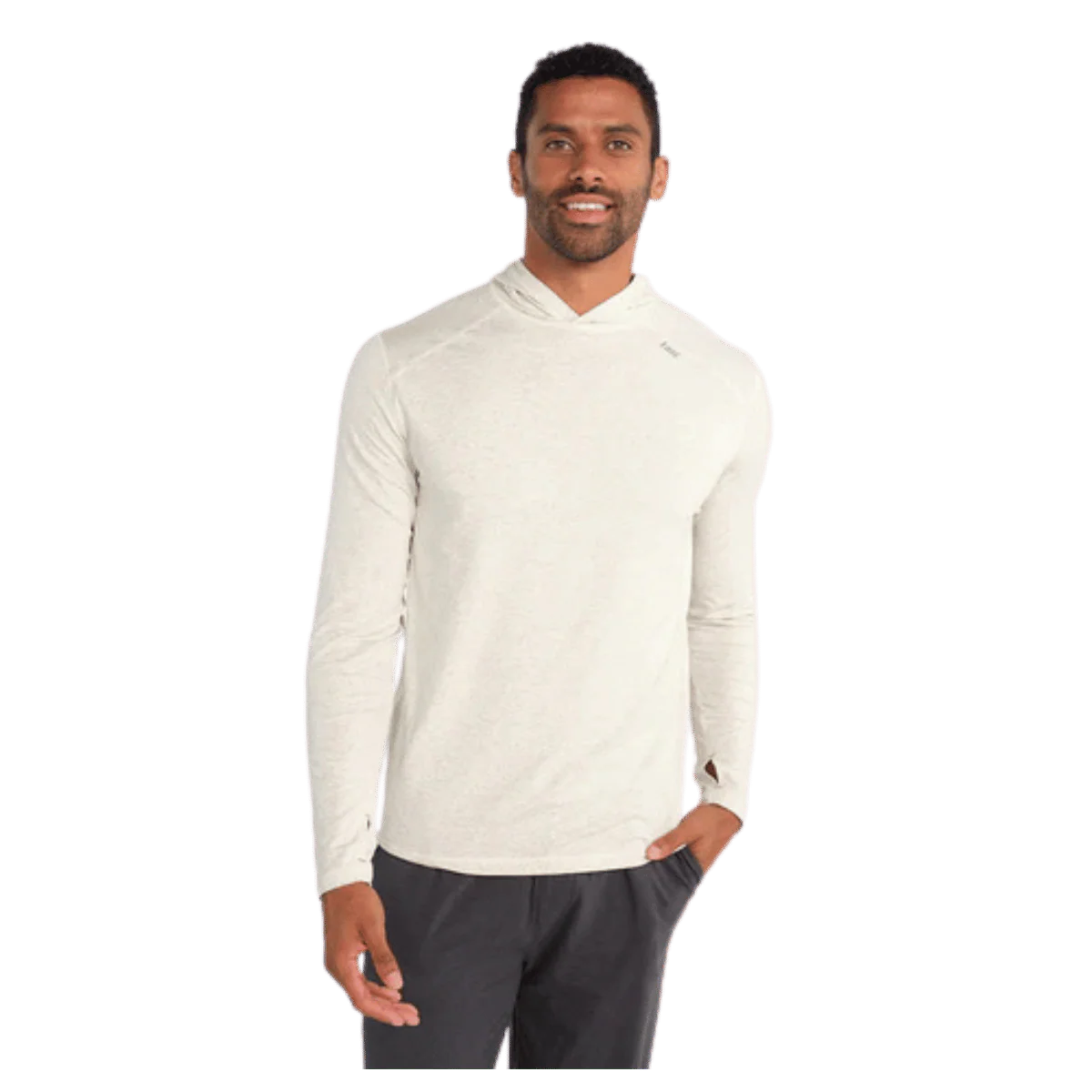 TASC MEN'S CARROLLTON LIGHTWEIGHT FITNESS HOODIE W/ UPF 50+ - MINERAL HTHR - Image 2