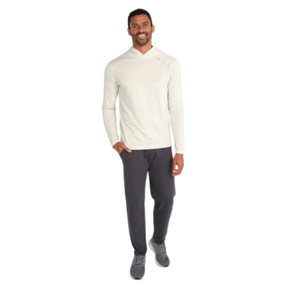 TASC MEN'S CARROLLTON LIGHTWEIGHT FITNESS HOODIE W/ UPF 50+ - MINERAL HTHR - Image 6