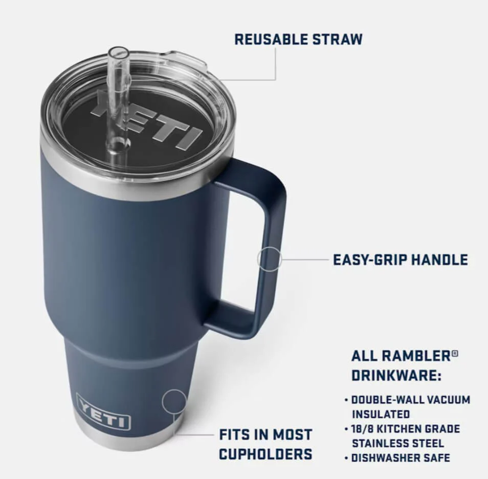 YETI RAMBLER 42 OZ STRAW MUG W/ STRAW LID - Image 8