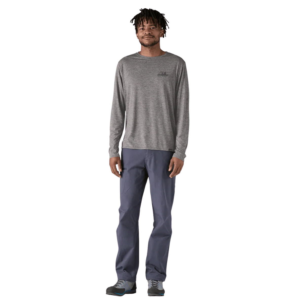 PATAGONIA MEN'S LONG-SLEEVED CAPILENE COOL DAILY GRAPHIC SHIRT - FEATHER GRAY - Image 3