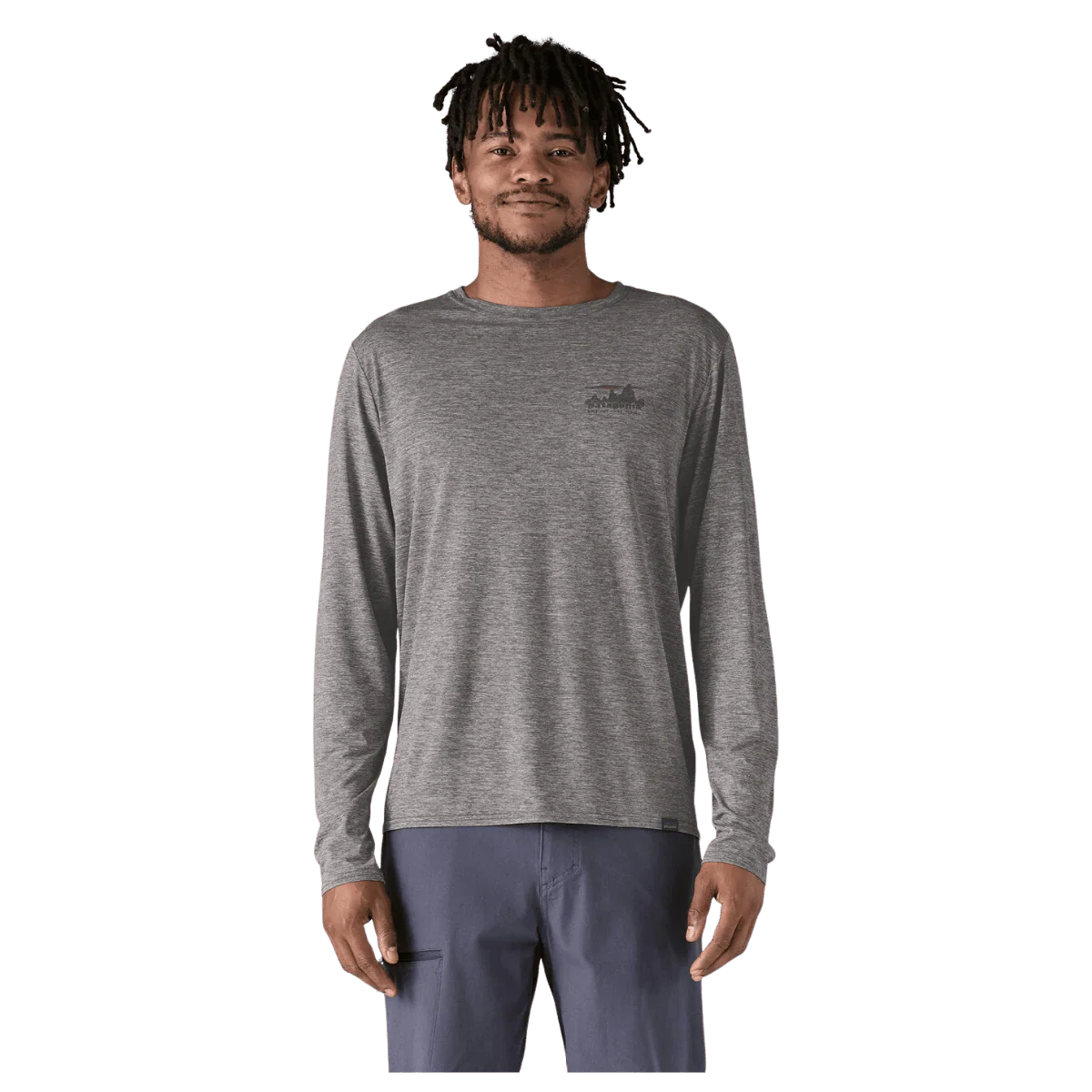 PATAGONIA MEN'S LONG-SLEEVED CAPILENE COOL DAILY GRAPHIC SHIRT - FEATHER GRAY - Image 4