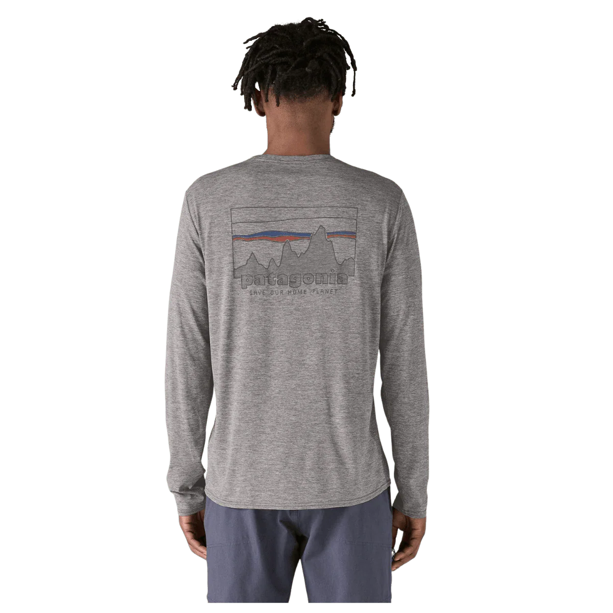 PATAGONIA MEN'S LONG-SLEEVED CAPILENE COOL DAILY GRAPHIC SHIRT - FEATHER GRAY - Image 5