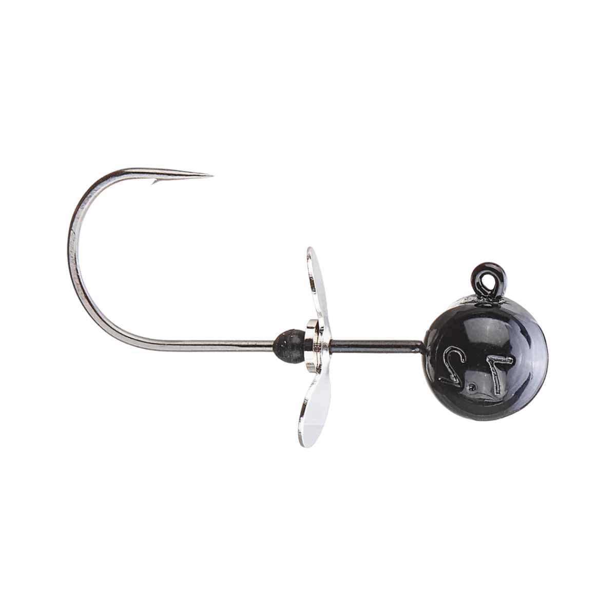 X ZONE LURES TUNGSTEN PROPELLER JIG HEAD 1/4OZ BLACK