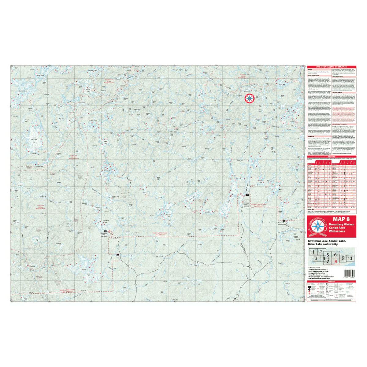 VOYAGEUR BWCA MAP 8 – SOUTHEAST BWCA: SAWBILL TRAIL ACCESS
