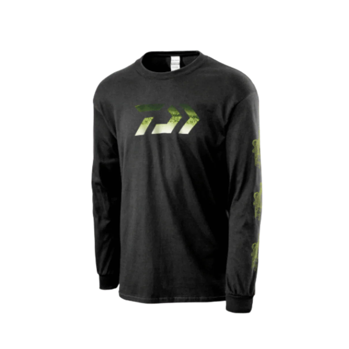 DAIWA BASS SKIN PRINT LS T-SHIRT - MEDIUM - BLACK