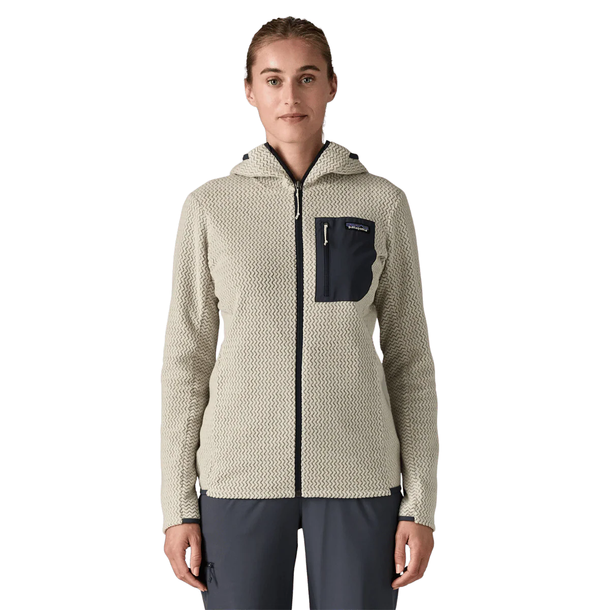 PATAGONIA WOMEN'S R1 AIR FULL-ZIP HOODY - WOOL WHITE