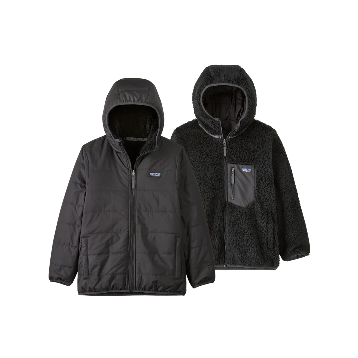 PATAGONIA KIDS REVERSIBLE READY FREDDY HOODY - INK BLACK