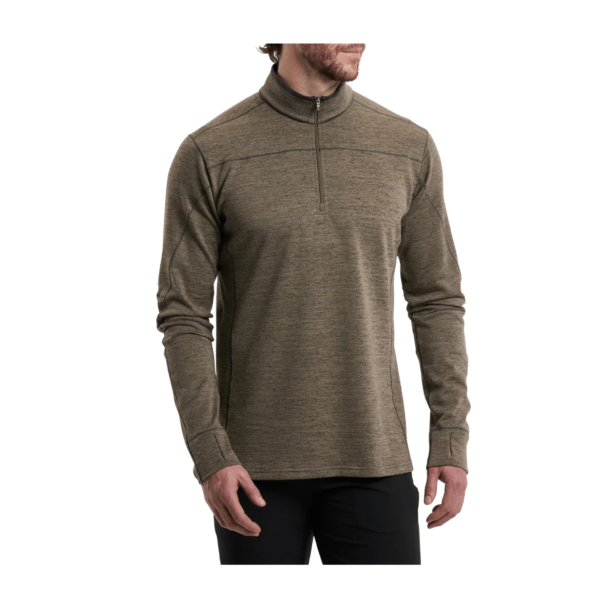 KUHL MEN'S RYZER 1/4 ZIP LONG SLEEVE - OATMEAL