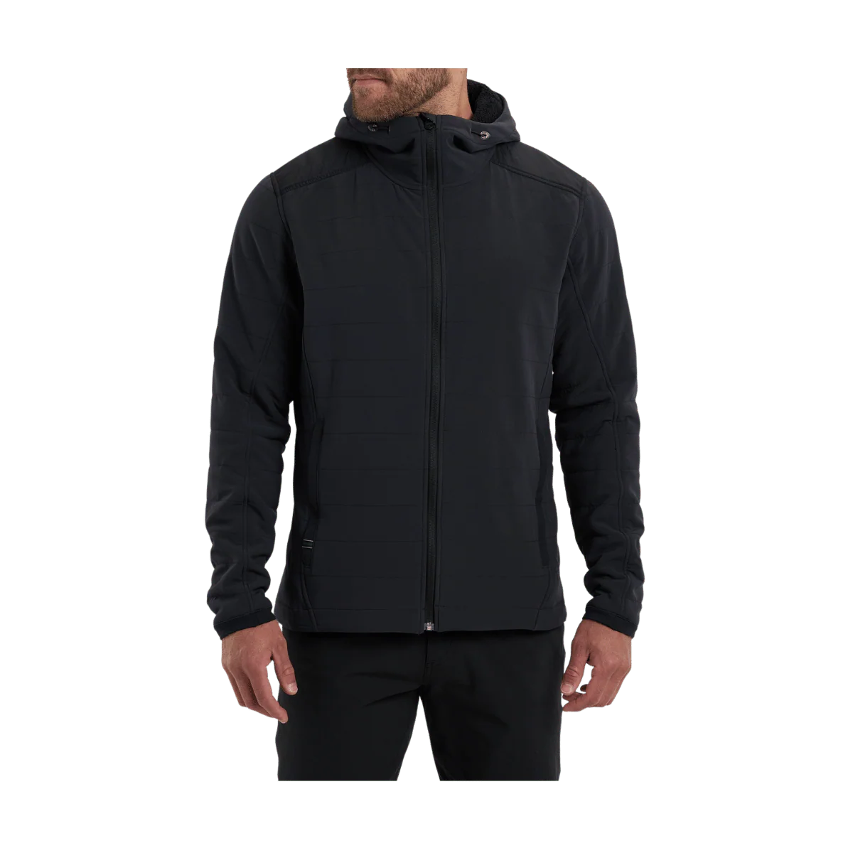 KUHL MEN'S AERO FLEECE HOODY - BLACKOUT