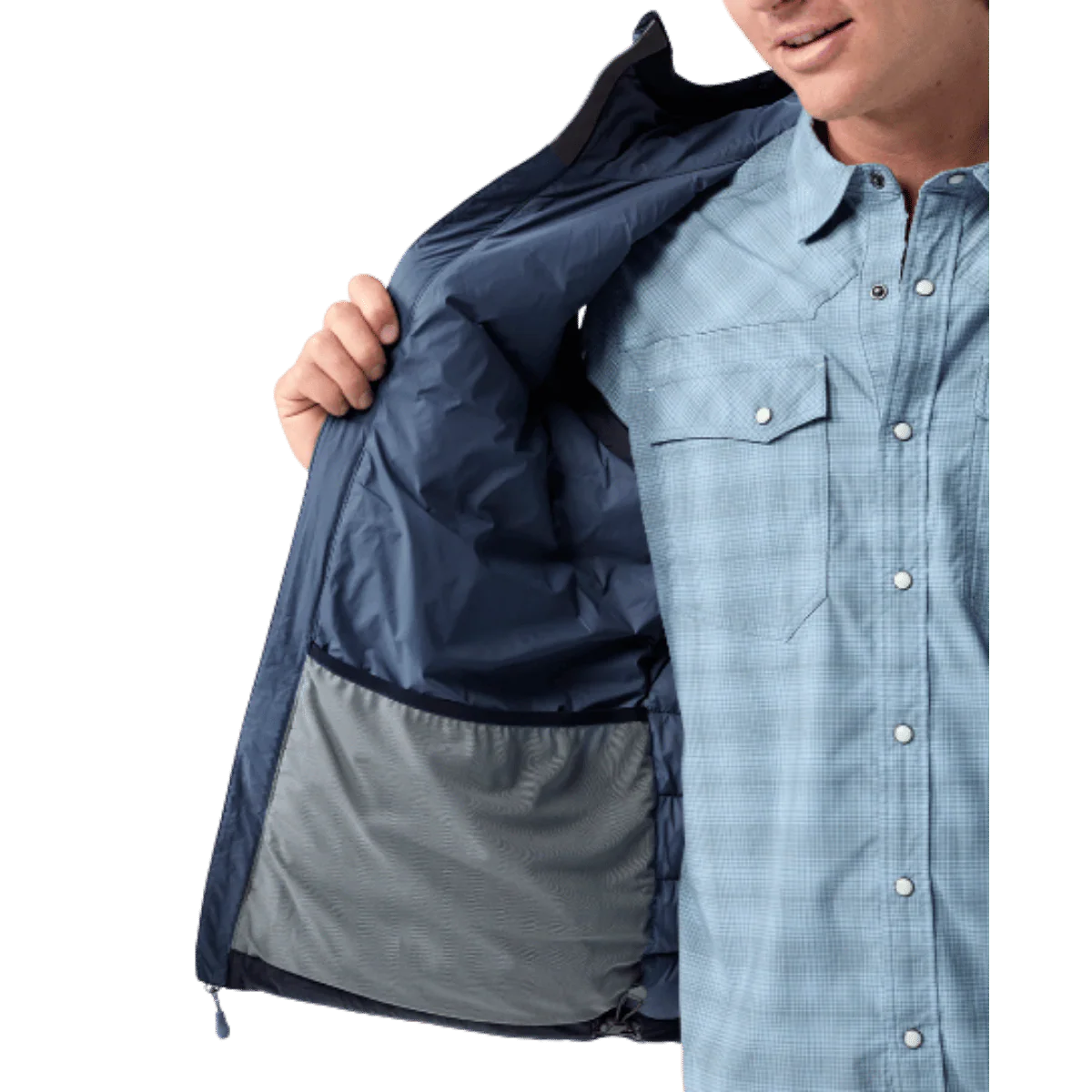 STIO HOMETOWN DOWN HOODED VEST - MOUNTAIN SHADOW - Image 3