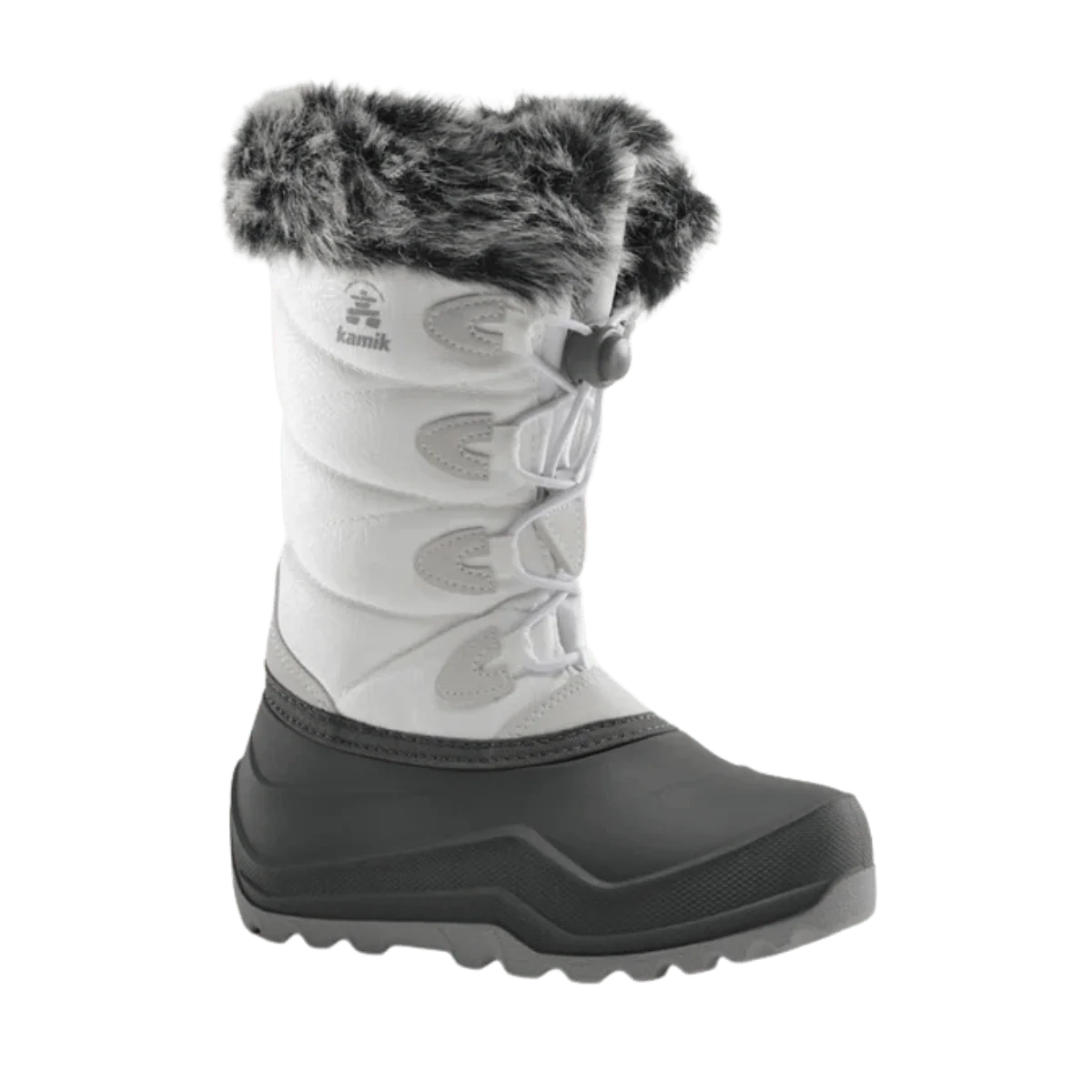 KAMIK SNOWANGEL -40°C CANADIAN YOUTHS' INSULATED BOOTS - WHITE/BLACK