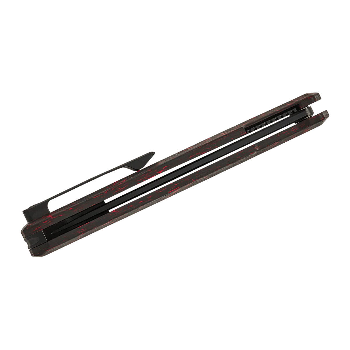 TEKTO KNIVES F2 BRAVO RED CARBON BLK TI D2 FINE Flipper - Image 3