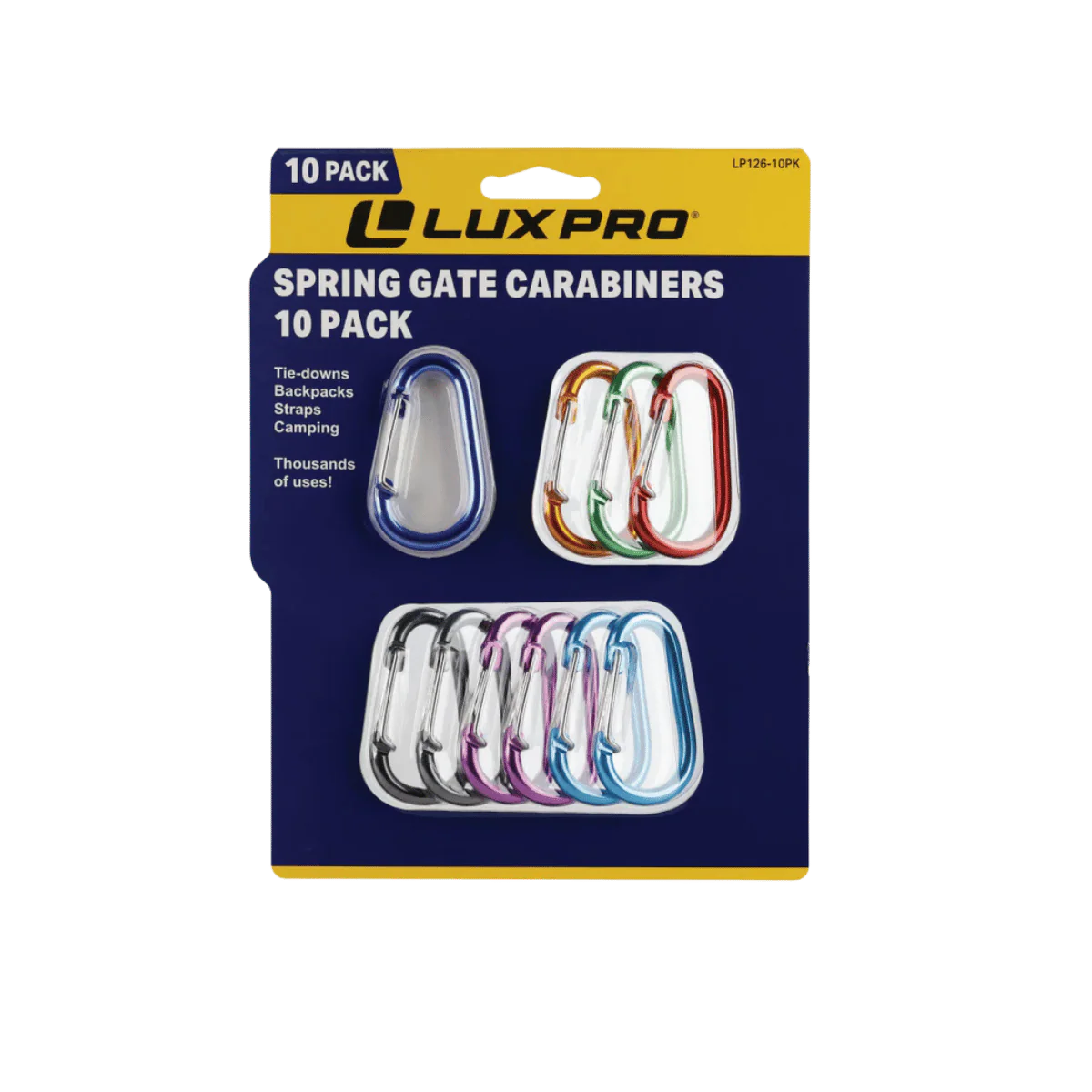 LUX PRO SPRING GATE CARABINERS 10PK