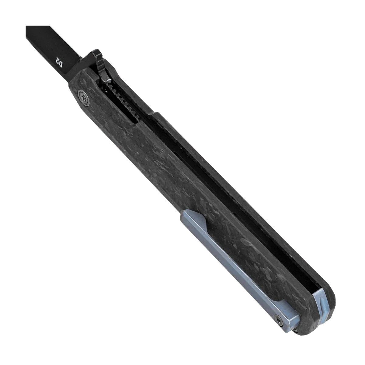 TEKTO KNIVES F2 BRAVO FORGED CARBON HANDLE D2 FINE FLIPPER - Image 3