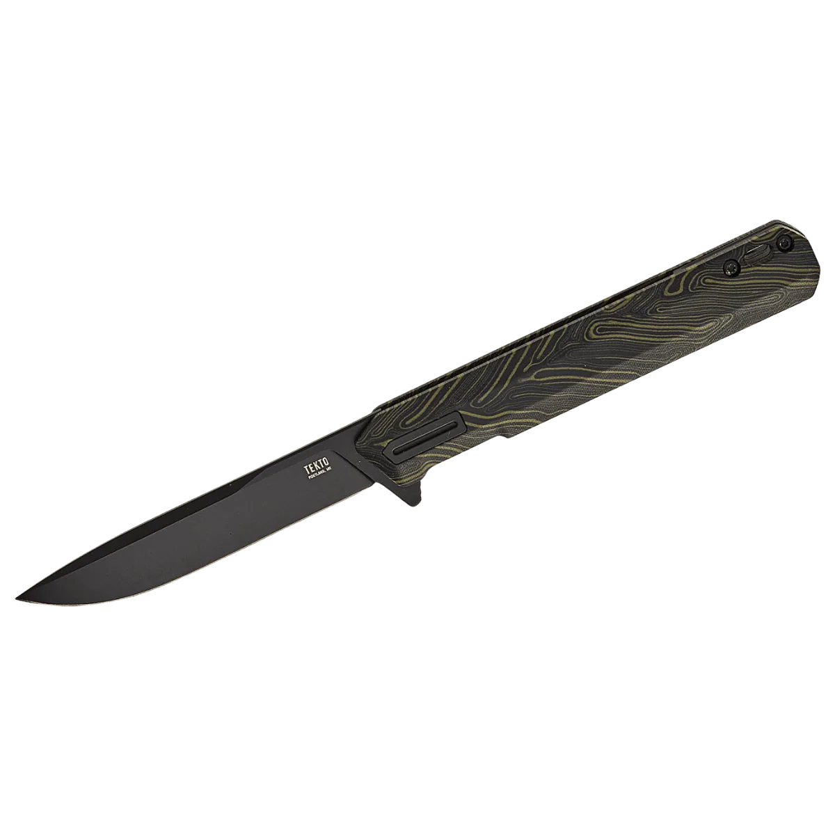 TEKTO KNIVES F2 BRAVO DAMASCUS D2 FINE FLIPPER