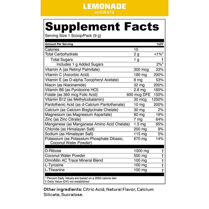 HYDRATE - ELECTROLYTES/HYDRATE - 20 PACKETS - Image 2