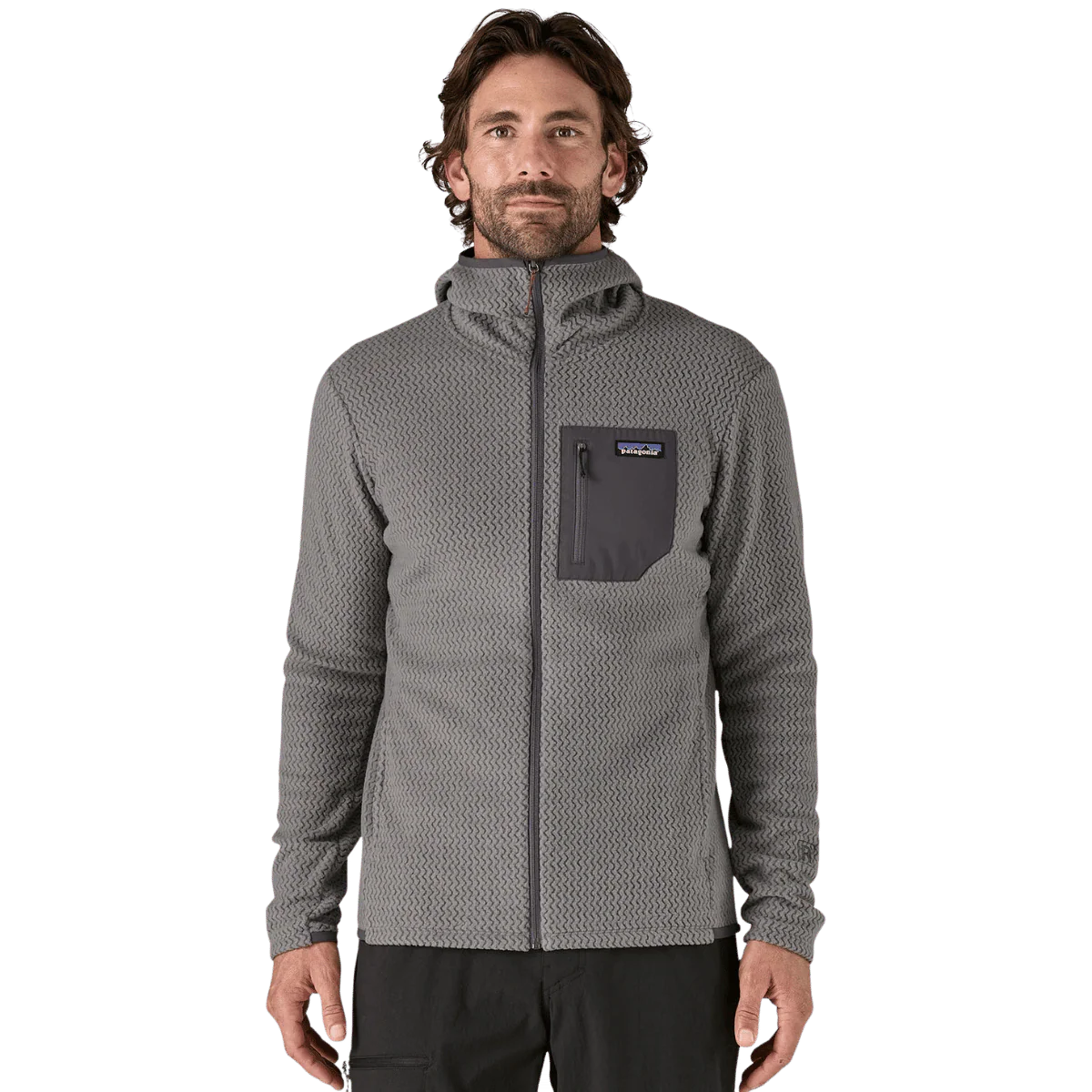 PATAGONIA MEN'S R1 AIR FULL-ZIP HOODY - FOREVER GREY - Image 2